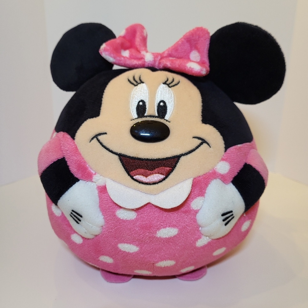 TY Minnie Mouse Beanie Ballz 8" Disney Stuffed Plush Ball Pink w/White Dots 2013 - Picture 11 of 11